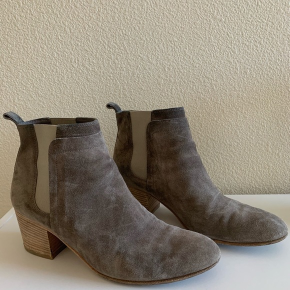 Vince Shoes | Vince Hallie Round Toe Suede Ankle Boots | Color: Gray | Size: 8.5 | Lanascloset94's Closet